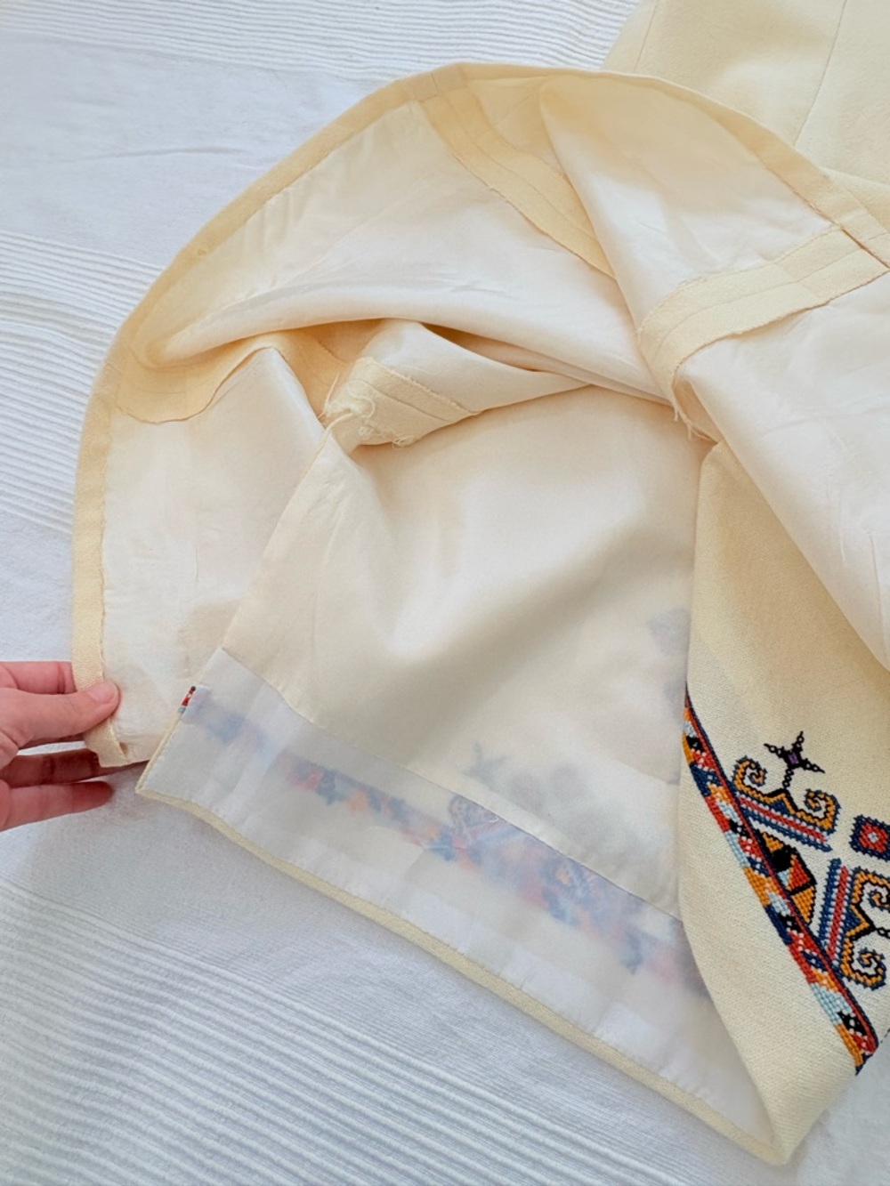 Vintage Narodna Radinost Beograd Folk Art Handcrafted Dress - Size 42 - Picture 11 of 14